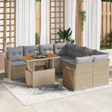 vidaXL Garden Sofa Set with cushions 7 pcs Black and cream