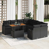 vidaXL Garden Sofa Set with cushions 7 pcs Black and cream