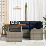 vidaXL Tuinbank Set 5 st 4-Aantal zitplaatsen Grijs en Marineblauw