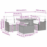 vidaXL Tuinbank Set met kussen 6 pcs Zwart en Crème poly rattan