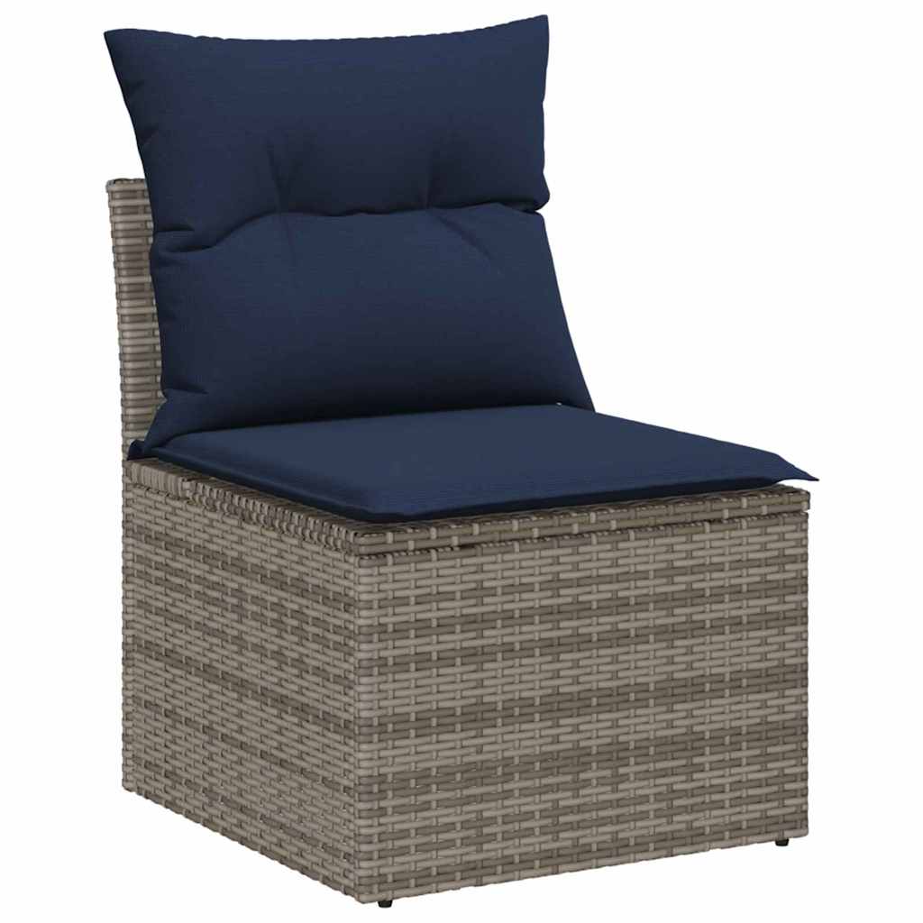 vidaXL Tuinbank Set 6 st 5-Aantal zitplaatsen Grijs en Marineblauw