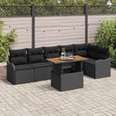 vidaXL Tuinbank Set met kussen 7 pcs Zwart en crème