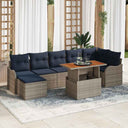 vidaXL Tuinbank Set 8 st grijs en marineblauw