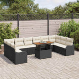 vidaXL Tuinbank Set met kussen 11 pcs Zwart en crème
