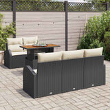 vidaXL Garden Bench Set with Cushion 6 pcs Black and Cream