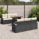 vidaXL Tuinbank Set met kussen 7 pcs Zwart en crème