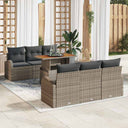 vidaXL Tuinbank Set met kussen 7 pcs Zwart en crème