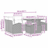 vidaXL Tuinbank Set met kussen 7 pcs Zwart en crème