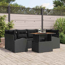 vidaXL Tuinbank Set met kussen 7 pcs Zwart en crème