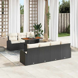 vidaXL Garden Bench Set with Cushion 8 pcs Black and Cream