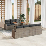 vidaXL Garden Bench Set with Cushion 8 pcs Black and Cream