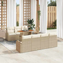 vidaXL Garden Bench Set with Cushion 8 pcs Black and Cream