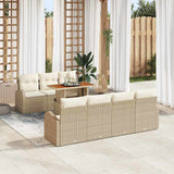 vidaXL Garden Bench Set with Cushion 8 pcs Black and Cream