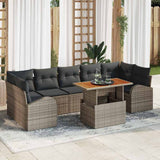 vidaXL Tuinbank Set met kussen 8 pcs Zwart en crème