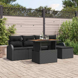 vidaXL Garden Bench Set with Cushion 6 pcs Black and Cream