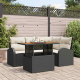 vidaXL Tuinbank Set met kussen 5 pcs Zwart en crème
