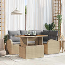 vidaXL Tuinbank Set met kussen 5 pcs Zwart en crème