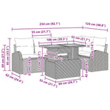 vidaXL Garden Bench Set with Cushion 6 pcs Black and Cream