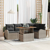 vidaXL Garden Bench Set with Cushion 6 pcs Black and Cream