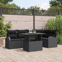 vidaXL Garden Bench Set with Cushion 6 pcs Black and Cream