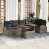 vidaXL Tuinbank Set met kussen 7 pcs Zwart en Crème