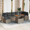 vidaXL Garden Sofa Set with cushions 8 pcs Black and cream