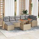 vidaXL Garden Sofa Set with cushions 8 pcs Black and cream
