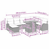 vidaXL Garden Sofa Set with Cushions 9 pcs Black and Cream