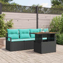 vidaXL Tuinbank Set met kussen 5 pcs grijs en marineblauw