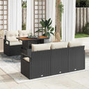 vidaXL Tuinbank Set met kussen 6 pcs Zwart en crème