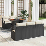 vidaXL Tuinbank Set met kussen 6 pcs Zwart en crème