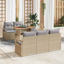 vidaXL Tuinbank Set met kussen 6 pcs Zwart en crème