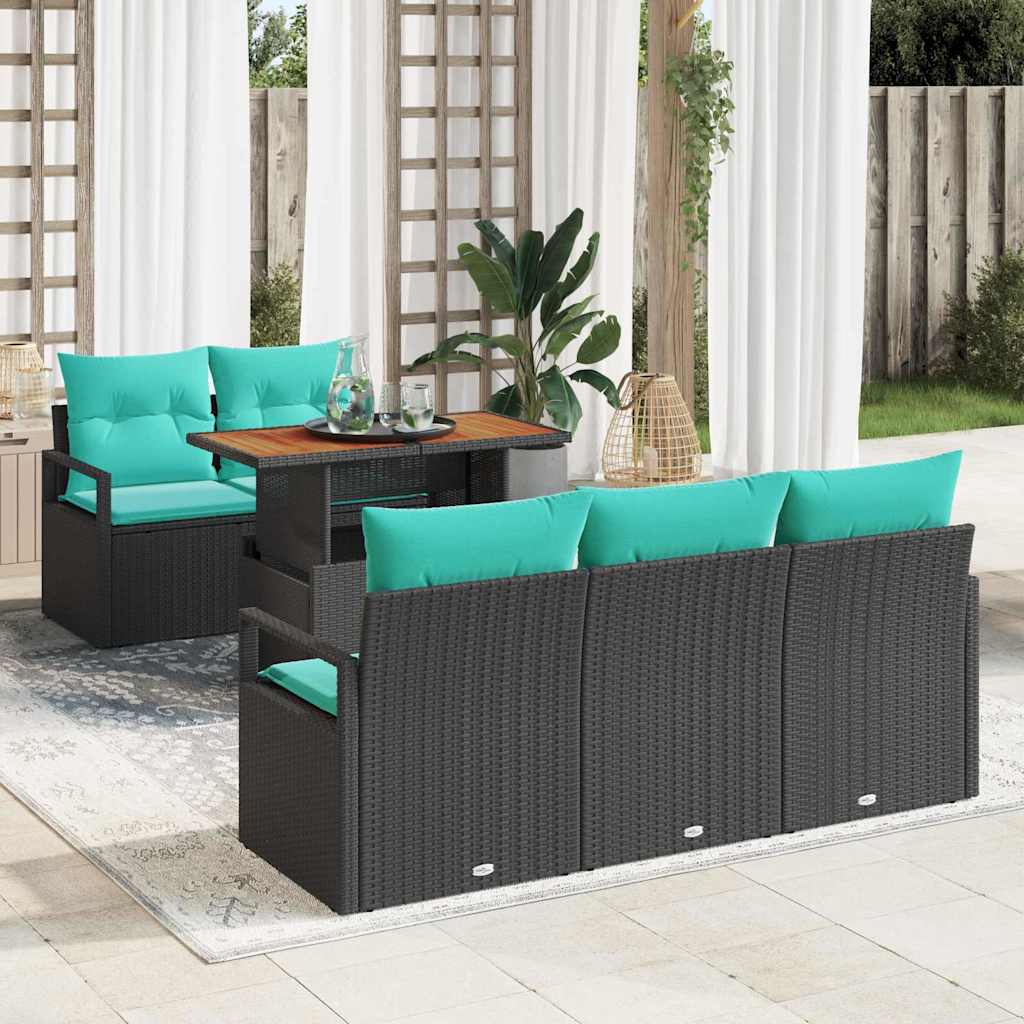 vidaXL Salon de jardin avec coussins 6 pcs gris et bleu marine