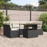vidaXL Tuinbank Set met kussen 7 pcs Zwart en crème