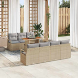 vidaXL Tuinbank Set met kussen met kussen 8 pcs Zwart en Crème