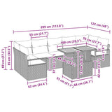 vidaXL Garden Bench Set with Cushion with Cushion 8 pcs Black and Cream