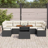 vidaXL Garden Bench Set with Cushion with Cushion 8 pcs Black and Cream