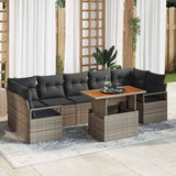 vidaXL Garden Bench Set with Cushion with Cushion 8 pcs Black and Cream