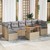vidaXL Garden Bench Set with Cushion with Cushion 8 pcs Black and Cream