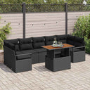 vidaXL Garden Bench Set with Cushion with Cushion 8 pcs Black and Cream