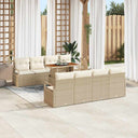 vidaXL Tuinbank Set met kussen met kussen 9 pcs Zwart en Crème