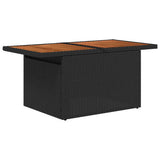 vidaXL Tuin Eettafel Set met kussen 6 pcs Zwart en Crème