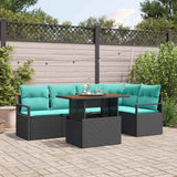 vidaXL Garden Dining Set with Cushions 6 pcs Grey and Navy Blue