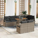 vidaXL Garden Bench Set with Cushion 9 pcs Black and Cream