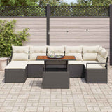 vidaXL Garden Dining Set with Cushions 8 pcs Black and Cream