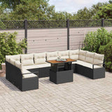 vidaXL Tuinbank Set met kussen met kussen 11 pcs Zwart en Crème
