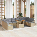 vidaXL Tuinbank Set met kussen met kussen 11 pcs Zwart en Crème
