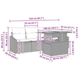 vidaXL Tuinbank Set met kussen 5 pcs Zwart Poly rattan