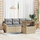 vidaXL Tuinbank Set met kussen 5 pcs Zwart Poly rattan
