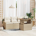 vidaXL Tuinbank Set met kussen 5 pcs Zwart Poly rattan